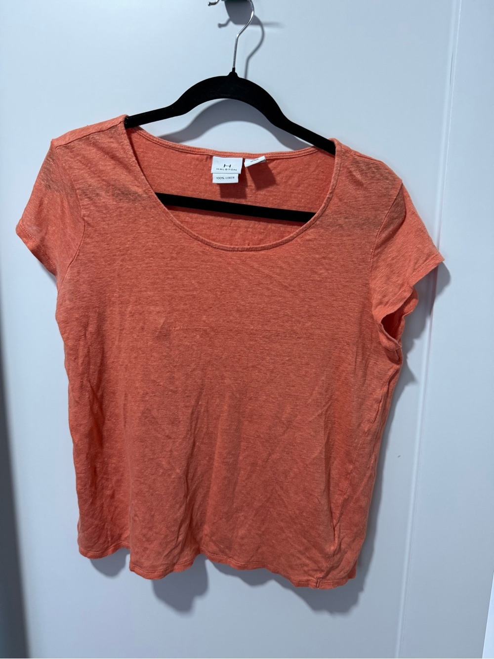 H by Halston Coral Scoop Neck Short Sleeve Tee